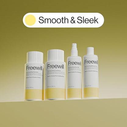 Freewill Frizz Smoothing Shine Mist - Lightweight Non-Greasy Hair Shine Spray for Frizz Control & Flyaways - Hydrating Mist with Argan, Coconut, & Ginger Root Oil - Vegan Hair Care - 6 fl oz