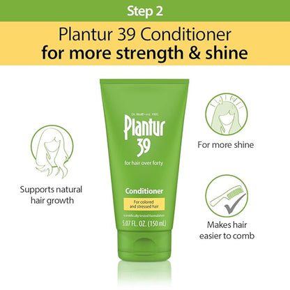 Plantur 39 Phyto-Caffeine Women's 3-Step System for Colored, Stressed Hair - Shampoo (8.45 fl), Conditioner (5.07 fl), Tonic (6.76 fl)