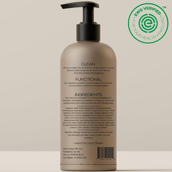 Men's Hair Care Duo– EWG Verified Shampoo (10 fl oz) & Conditioner (10 fl oz) – Fragrance-Free, Paraben-Free Duo for All Hair Types – Gentle Cleanse & Hydration with Premium Formula