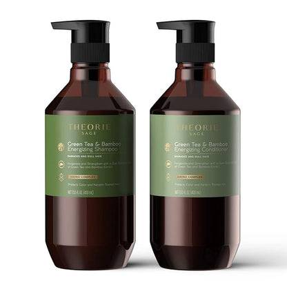 Theorie Green Tea & Bamboo Energizing Conditioner - Irresistible Scent of Green Tea, Jasmine, Amber & Cypress - For Damaged & Dull Hair - Color & Keratin Safe - 800mL