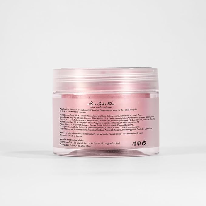 Ultikare Kids Hair Coloring Gel - Temporary Light Pink Hair Wax, Washable Hair Dye Cream, Natural Hair Paint for Hairstyling, Halloween, Cosplay, Parties, and Gifts - 3.4 Fl Oz