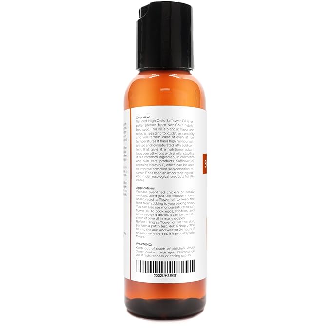 Safflower Oil by Velona - 2 fl oz | 100% Pure and Natural Carrier Oil | Refined, Expeller Pressed | Cooking, Skin, Hair, Body & Face Moisturizing | Use Today - Enjoy Results