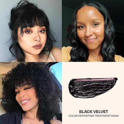 Overtone Color Depositing Semi-Permanent Hair Dye Conditioner - 8 oz For Natural & Color-Treated Hair, Moisturizing Shea Butter & Coconut Oil - Vegan & Cruelty-Free, Rich Velvet is now Black Velvet