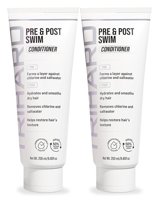 TRIHARD Chlorine Defense Swim Conditioner, Protect and Hydrate Hair from Pool and Ocean, Chlorine and Saltwater Pre and Post Swim Hair Protection, Hydrating Conditioner for Swimmers