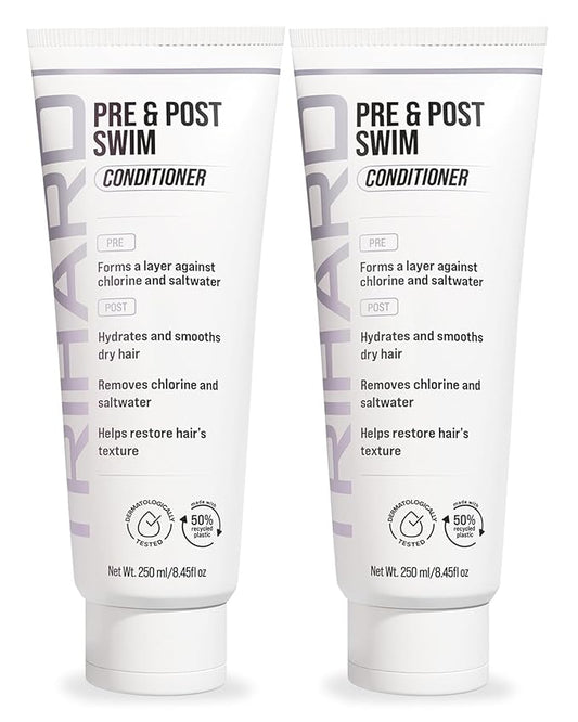 TRIHARD Chlorine Defense Swim Conditioner, Protect and Hydrate Hair from Pool and Ocean, Chlorine and Saltwater Pre and Post Swim Hair Protection, Hydrating Conditioner for Swimmers