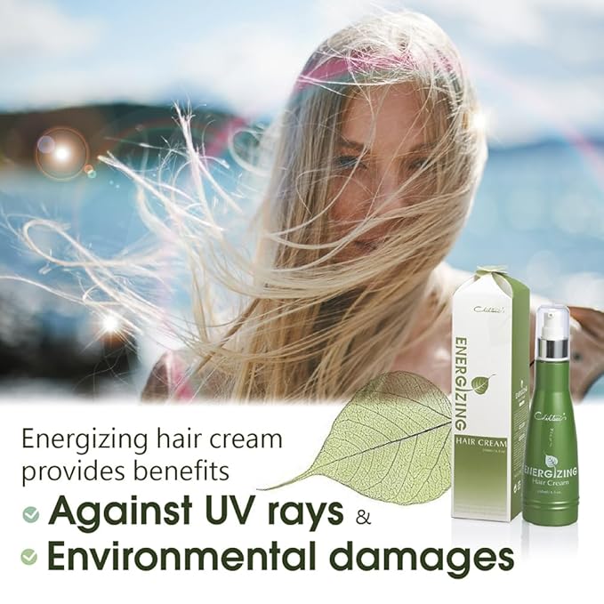 Chihtsai Energizing Hair Cream (6.8oz/200ml) - Instant Leave-in Cream. Moisturize, smooth, promotes shine and bounce to hair. Protecting it from UV rays, heat and wind