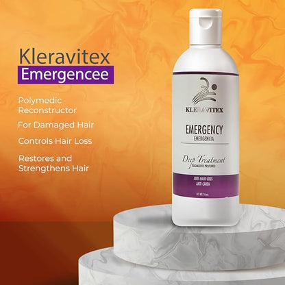 Emergencee Treatment For Hair - Polymedic Reconstructor - Perfect For Damaged and Colored Hair - Emergencia Capilar Tratamiento Reconstructor 16 oz.