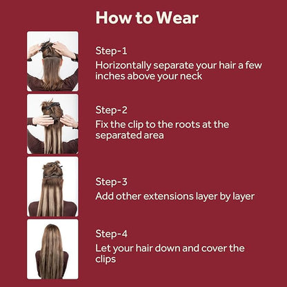 Clip in Hair Extensions Real Human Hair Dark Brown Seamless Clip In 100% Remy Hair Extensions PU Skin Weft Add Volume Thick&Invisible #2 16Inch 120G 8PCS