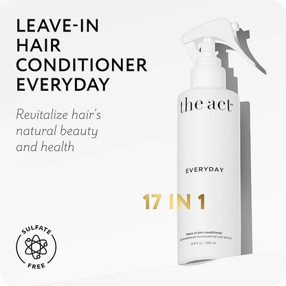 The Act Everyday Leave In Hair Conditioner Spray, Anti-Static, Nourishing, Hydrating Leave-in Cream Spray, Heat Protectant for Hair, Strengthening, Frizz Control, All Hair Types, 6.8 fl oz