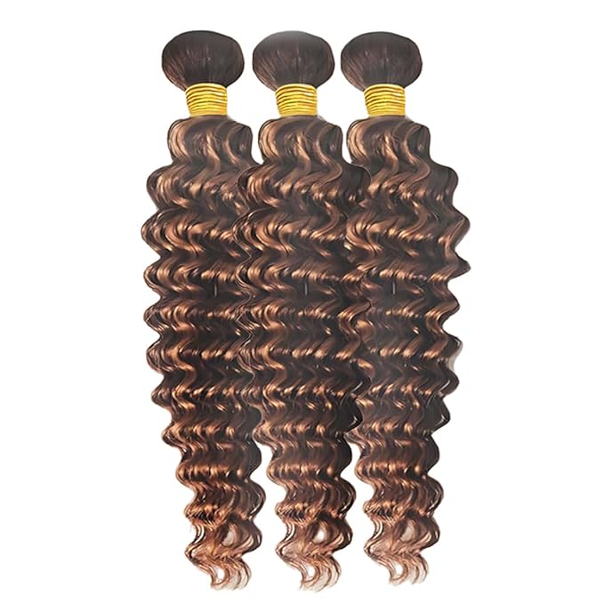 Brown Bundles Highlight Deep Wave Bundles 20 22 24 Inch P430 Human Hair Two Tone Chocolate Mixed with Dark Brown Bundle Soft and Silky for Women