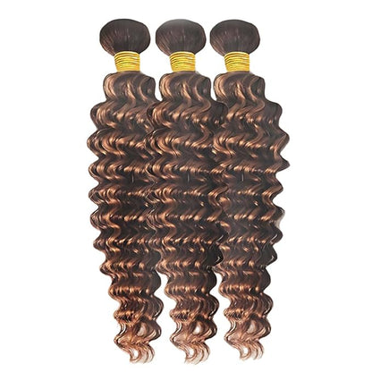 Brown Bundles Highlight Deep Wave Bundles 20 22 24 Inch P430 Human Hair Two Tone Chocolate Mixed with Dark Brown Bundle Soft and Silky for Women