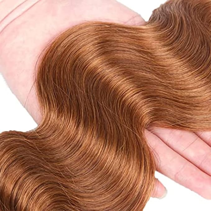 #30 Body Wave Bundles Light Brown Human Hair Bundles Grade 8A Brazilian Remy Hair Weaves Extensions For Women 8 10 12 Inch