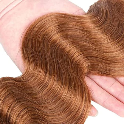 #30 Body Wave Bundles Light Brown Human Hair Bundles Grade 8A Brazilian Remy Hair Weaves Extensions For Women 8 10 12 Inch