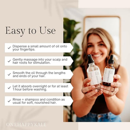 Mermaid Hair Growth & Repair Oil – Scalp Treatment for Thinning Strands, Boosts Regrowth & Restores Strength with Rosemary Oil – Lightweight Nourishing Formula All Hair Type, 2oz