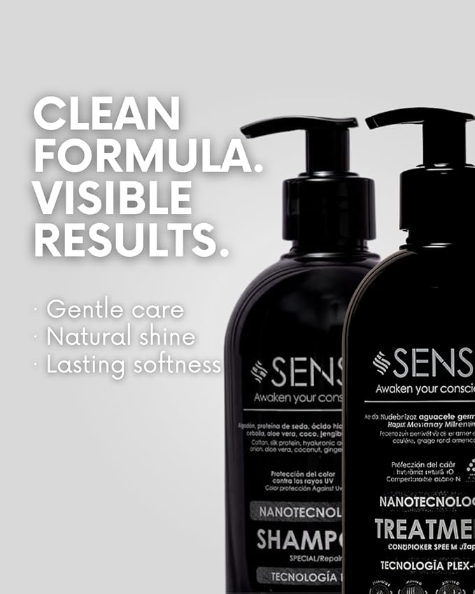 Nanotech Plex Repair Shampoo & Conditioner Set – Bond Restoration with Hyaluronic Acid, Coconut, Ginger & Q10 – Sulfate-Free, Vegan – 2 x 500 ml