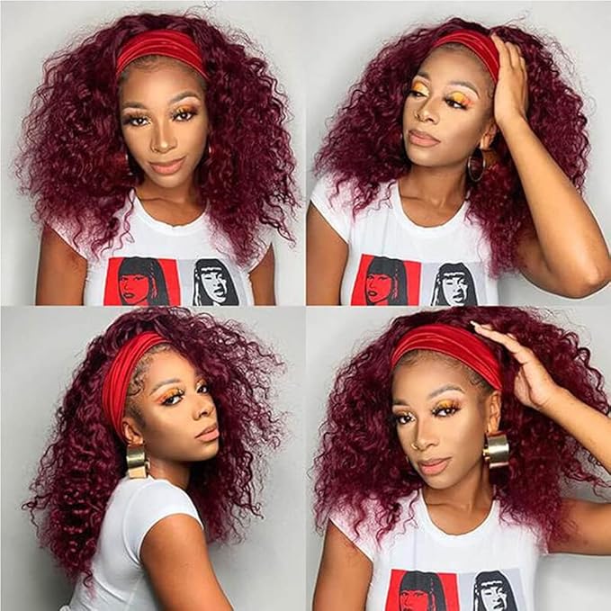 1B99J Deep Wave Bundles Black Mixed With Burgundy Loose Deep Wave Bundles Two Tone Brazilian Human Hair Extensions Soft and Silky for Black Women 26 28 30 Inch