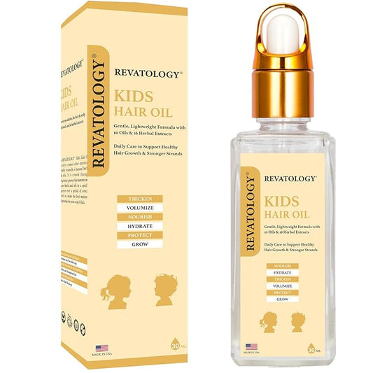 REVATOLOGY Kids & Baby Hair Growth Oil (Made in USA) Extra Strength pre-rinse Pediatric Formula with 26 Cold-Pressed Botanicals & Extracts | Cruelty & Chemical Free