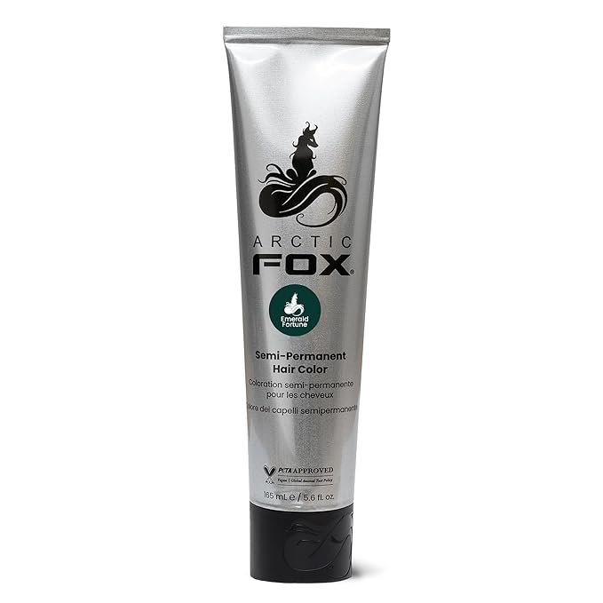 Arctic Fox Semi-Permanent Hair Color Dye, Emerald Fortune, Vibrant Teal Green, Vegan & Cruelty-Free, Ammonia-Free, Hydrating Formula, For All Hair Types, 5.6 Fl Oz (Pack of 2)
