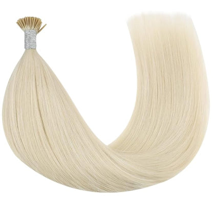 YoungSee I Tip Hair Extensions Human Hair Blonde Itips Hair Extensions Human Hair Platinum Blonde Tip Hair Extensions Remy 16In Itip Hair Extensions Real Human Hair Cold Fusion Hair Extensions 80s 50g