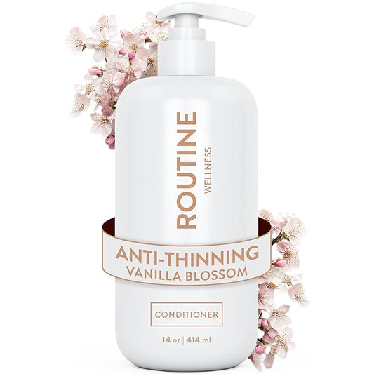 Routine Wellness Anti-Thinning Deep Conditioner for Thinning Hair - DHT Blocker for Hair Loss in Men & Women - Promotes Healthy Hair - Vanilla Blossom 14oz
