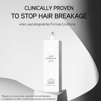 ILES FORMULA Shampoo - Sulfate, Paraben & Silicone Free - Deep Cleanse, Volumize, Detangle + Stops Breakage, Color & Extension Safe, with Macroloba Oil, Silk & Root Juices, 34 Fl Oz (1L)