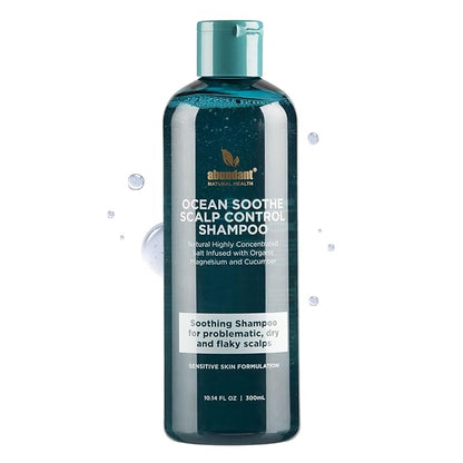 Ocean Soothe Scalp Control Shampoo with Highly Concentrated Magnesium Salt and Cucumber Juice to Hydrate Dry, Flaky Scalps, Nourish and Protect Hair Follicles, 300mL