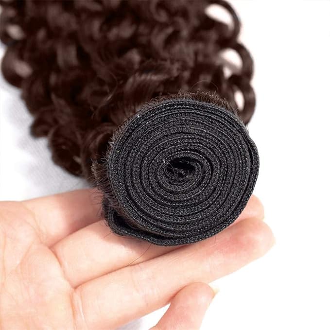 #4 Brown Bundles Human Hair Curly Bundles 22 24 Inch Human Hair Weave 2 Bundle 10A Unprocessed Brazilian Virgin Hair Chocolate Kinky Curly Bundle Human Hair Extensions