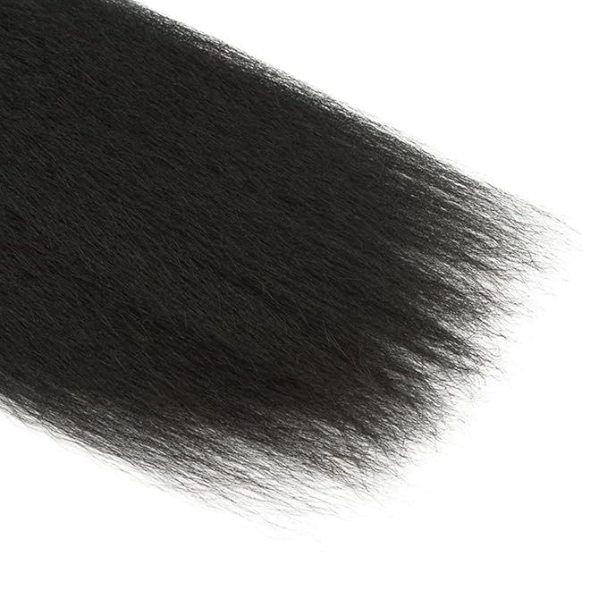 #1B Human Hair Bundles Yaki Straight Bundles 20 20 20 Inch Unprocessed Brazilian Virgin Hair Weave 3 Bundles 50 Grams Per Bundle Natural Color Bundle Human Hair Extensions
