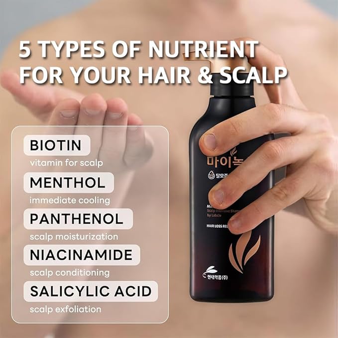 Scalp Intensive Shampoo with Biotin | Korean Shampoo for Hair Loss, Hair Regrowth, Thinning Hair, Volume Boost & Damage Repair (13.52 fl oz)