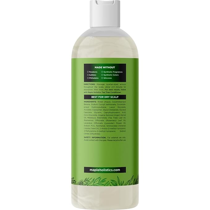 Clarifying Shampoo for Build Up & Oily Hair - Tea Tree Shampoo for Men and Women with Rosemary Essential Oil for Oily Hair and Scalp - Color Safe Vegan Sulfate Silicone & Paraben Free (8 Fl Oz)