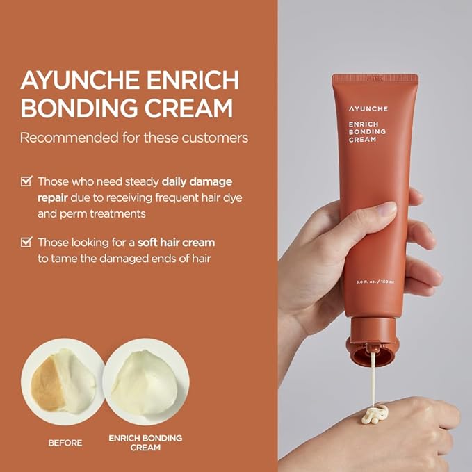 Enrich Bonding Leave-In Cream 5.0 fl oz – Bond Repair, 392°F Heat Protection, Anti-Frizz & Hydrating Treatment for Fine, Dry & Damaged Hair