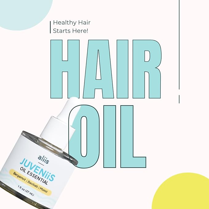 ALIIS Juveniis Hair + Skin Oil – Multi-Use Lightweight Oil for Scalp, Hair & Body – Hydrates, Softens & Restores Moisture - Fast Absorbing, Non-Greasy Finish, Frizz Control & Shine
