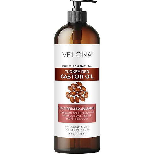 velona Castor Oil Turkey Red 16 fl oz | 100% Pure and Natural Carrier Oil | Cold Pressed | Hair, Body and Skin Care | Use Today - Enjoy Results