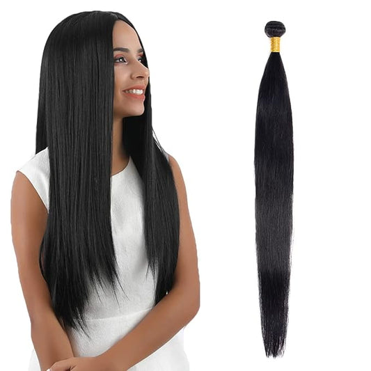 #1B Human Hair Bundles Straight Bundles 14 Inch Unprocessed Brazilian Virgin Hair Weave 1 Bundle 50 Grams Per Bundle Natural Color Bundle Human Hair Extensions