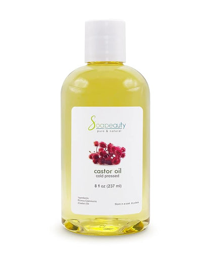 Soapeauty Cold Pressed Castor Oil |100% Pure Natural Castor Oil Promotes Healthy Skin & Hair | Thickens Eyebrows & Lengthens Eyelashes | 8 fl oz