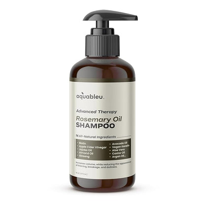 Advanced Therapy Anti-Thinning Rosemary Oil Shampoo with 14 All-Natural Ingredients for Volume, Strength, and Thickness (16oz)