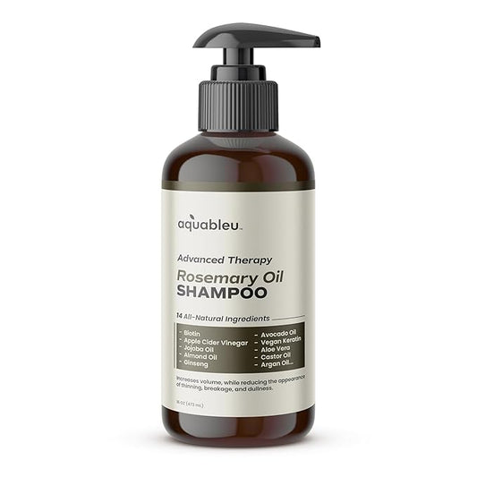Advanced Therapy Anti-Thinning Rosemary Oil Shampoo with 14 All-Natural Ingredients for Volume, Strength, and Thickness (16oz)
