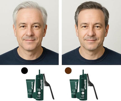 Alizard Natural Hair Color for Gray Hair | Gradual De-Graying Shampoo | Hydrolyzed Collagen & Allatonin | Not Hair Dye - Color Activation | Grey Hair Touch Up | Men & Women | Instant Results - Brown