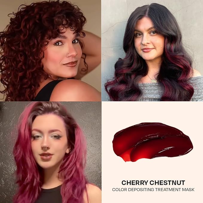 Overtone Color Depositing Semi-Permanent Hair Dye Conditioner - 8 oz For Natural & Color-Treated Hair, Moisturizing Shea Butter & Coconut Oil - Vegan & Cruelty-Free, Cherry Chestnut