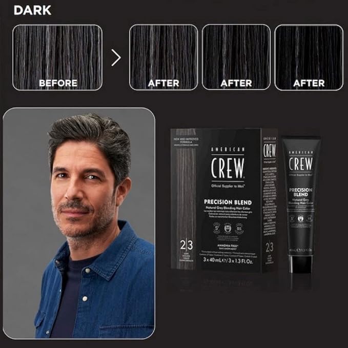 American Crew Men's Temporary Hair Color, Temporary Hair Dye, Natural Gray Coverage, Dark, 1.35 Fl Oz