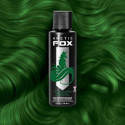 Arctic Fox Semi-Permanent Hair Dye, Vegan & Cruelty-Free, Ammonia-Free, Conditioning, Vibrant Phantom Green, Long Lasting Color, For All Hair Types, 4 Fl Oz (Pack of 2)