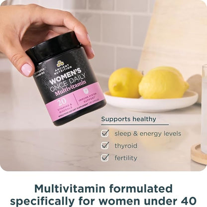 Ancient Nutrition Multivitamin for Women, Women's Once Daily Supplement, Methlyated Vitamin B, C, K2, Magnesium, Folate & Iron, Supports Bone Health, 30 Count