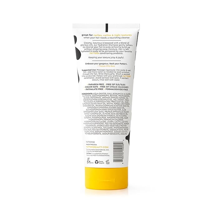 PATTERN Beauty by Tracee Ellis Ross Hydration Shampoo w Honey, Aloe Vera, Biotin and Tea Tree Leaf Oil for Curly Hair 3a-4c, 9.8 fl oz