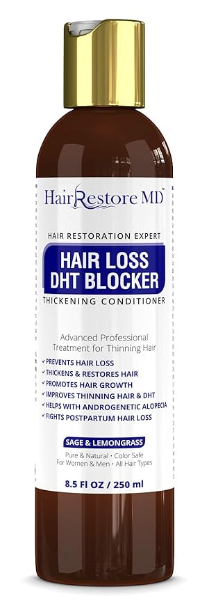HAIR LOSS DHT Thickening CONDITIONER Sage-Lemongrass Biotin Hair Growth, Caffeine, Hair Loss Thinning and Fine Hair, Regrowth Thickening Products