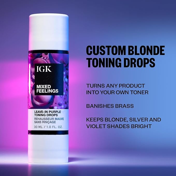 IGK Mistress Hydrating Hair Balm + Mixed Feelings Leave-In Blonde Toning Drops | Tone Brassy Hair, Nourish, + Fight Frizz | 5 oz + 1 oz