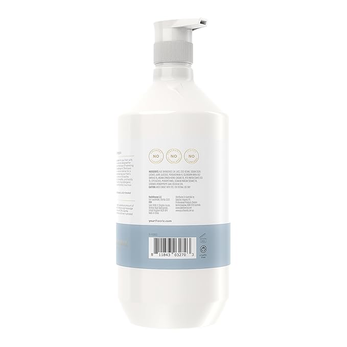 Theorie PURE Ultra Gentle Hypoallergenic Shampoo – Plant-Based & Vegan – Fragrance Free – Designed for Delicate Scalps – Pump Bottle – 27 fl oz (1 Pack)
