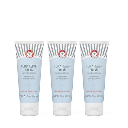 First Aid Beauty - Ultra Repair Cream, Intense Hydration Whipped Colloidal Oatmeal, Clinically Proven to Strengthen Skin Barrier in 7 Days & Helps Relieve Eczema, Luxury Moisturizer, 2 oz, 3 ct
