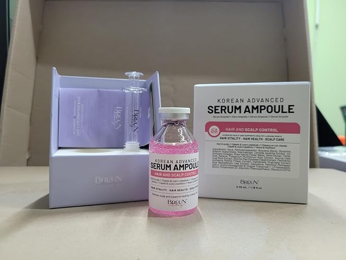 BRÜUN HS - Control Hair and Scalp Ampoule Serum – Korean Serum Booster For Hair Growth Use without Derma Pen Skin Care Serum 1.18 fl.oz