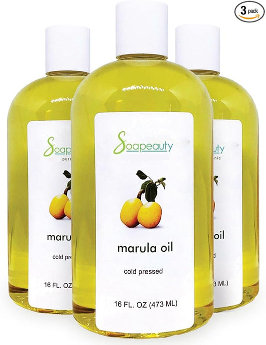 Soapeauty Marula Oil 100% Pure & Natural, Cold Pressed, Rich in Vitamin E & Omega Fatty Acids | Best for Skin, Hair, Face, Nails, and Soap Making | 48 fl oz (3 * 16 fl oz)