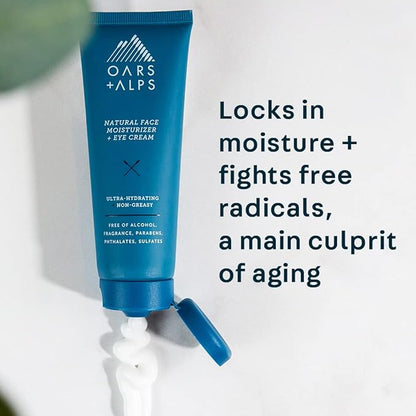 Oars + Alps Anti-Aging Face Moisturizer & Eye Cream, Hydrating Skincare with Shea Butter & Jojoba Oil, Lightweight, Non-Greasy, Vegan & Gluten Free, For Men & Women